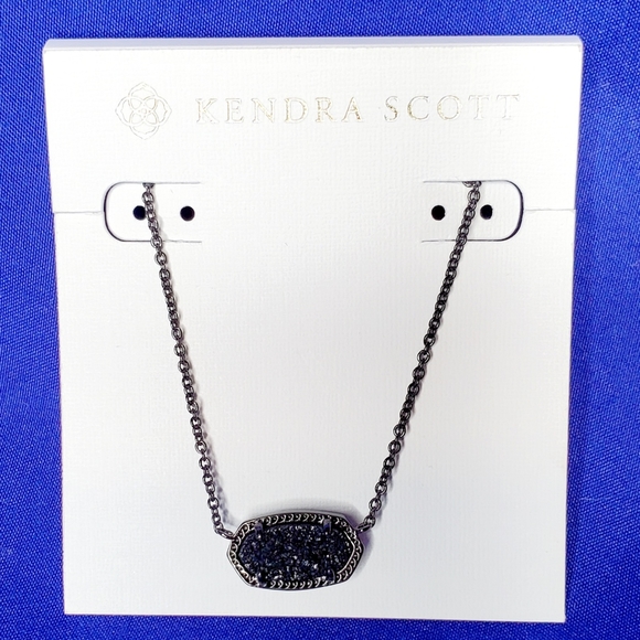 Kendra Scott Elisa Pendant Necklace in Black Druzy - Picture 12 of 16